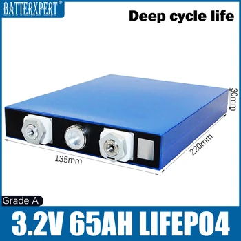 4pcs 3.2 V 65Ah Lítium-Lifepo4 Batérie pre Štyroch Kolies Staré Skúter Elektrické Zariadenia Motorových Energie, Slnečnej Energie, Skladovanie