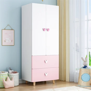 veľkoobchod vysokej kvality, veľký úložný nábytok ružovej farby drevené dieťa spálni vstavané skrine