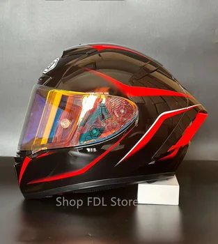 Full Face Motocykel Prilbu X-Ducha III Black Red H2 Prilbu X-Štrnásť Športové Pretekárske Prilbu na Motocykel Kormidla