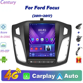 Storočia autorádio Pre Ford Focus 2011~2017 Android 12 Multimediálne DVD Video Prehrávač, Stereo Carplay Auto GPS 4G/5G WIFI DAB+