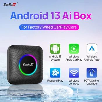 Android 13 AI Box CarlinKit CarPlay TV Box QCM6125 IPTV Netflix Bezdrôtový CarPlay Android Auto Adaptér Plug & Play FOTA Aktualizácie