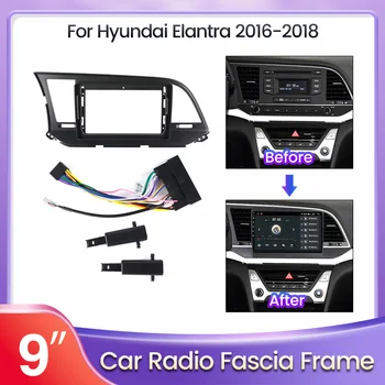 9 palcový Inštaláciu autorádia DVD GPS Mp5 Plastové Fascia Panel Rám pre HYUNDAI Elantra 2016-2019 2020 Dash Mount Kit Kábel