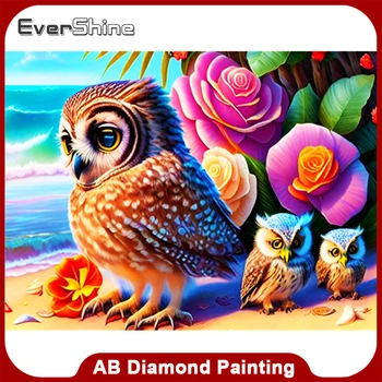 Evershine AB Diamond Maľby Zvierat Sova Kamienkami Obrázok, Výšivky, Kvetinové Prímorské Nový Príchod Mozaiky Vták Domova
