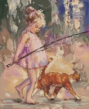 Rybárske Dievča Najvyššej Kvality Cross Stitch Súpravy 16CT 18CT 14CT Unprinted Šijacia súprava, Vyšívané Umenie Ručné Domova