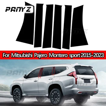 6Pcs Vozidlo, do Okna Dvere Výbava Kryt Nálepky na Mitsubishi Pajero Sport Montero Sport 2015-2021 2022 2023 Piliera Príspevky Auto Styling