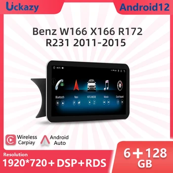 Bezdrôtové Carplay 8 Core Android 12 Auto Stereo Pre Mercedes-benz ML ML-Class W166 GL X166 BT 4G WIFI GPS Navigazione multimediale