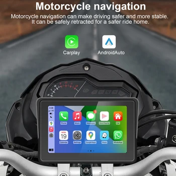 5 Palcový Motocykel CarPlay Navigator Dual Bluetooth 5G & WiFi Bezdrôtové CarPlay A Bezdrôtové Android Auto Motocyklových GPS Navigátor