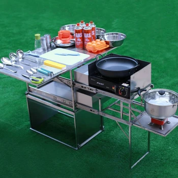 Mobile kuchyňa cestovné vozidla vonkajšie skladací stôl camping kuchynské vybavenie oblasti prenosné skladacie zariadenia piknik dodávky