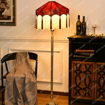 Francúzske Retro Mosadz Americký Spálne, Obývacia Izba Atmosféru Dekorácie Nostalgické Poschodí Lampa