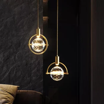Luxusné zlaté LED spálne dekorácie svetla obývaciu izbu crystal prívesok na čítanie vnútorné dekor visí reštaurácia, bar luster osvetlenie