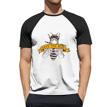 Uložiť Včely! T-Shirt vintage šaty, Krátky rukáv, čierna t-košele pre mužov