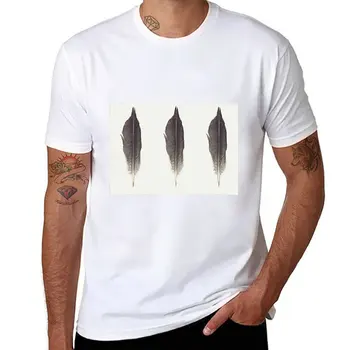 Nové Tri čierne perie T-Shirt nové vydanie tričko vintage t shirt mens grafické t-shirts legrační
