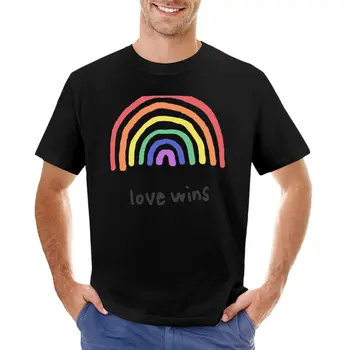 LGBTQA+PRIDE [Láska Vyhráva] T-Shirt topy estetické oblečenie, čierne tričko rýchle sušenie t-shirt čierna t-košele pre mužov
