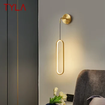 TYLA Súčasného Medi Nástenné Svietidlo LED, 3 Farby Interiéru Mosadz Zlato Sconce Osvetlenie Interiéru Moderný Domov Spálňa