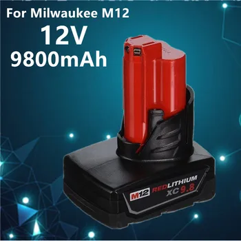 Milwaukee 12V 9,8 Ah lítium-batterie, kompatibel mit Milwaukee 12V bezšnúrových elektrických werkzeuge 48-11-2420 48-11-2440 48-11-2402