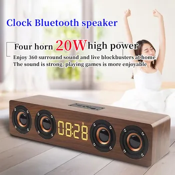 Drevené Bluetooth Reproduktor, 4 Reproduktory, Zvuk Bar TV Echo Stenu Domáce Kino ozvučenie HIFI Kvalite Zvuku Soundbox Pre PC/TV