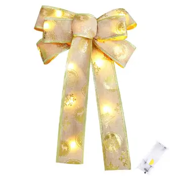 Vianočné Žiariace Bowknot Dekorácie LED Teplé Svetlo Samoopaľovacie Vzor Batérie Prevádzkované Vianočný Strom Visí Pásky Bowknot Strany Sup