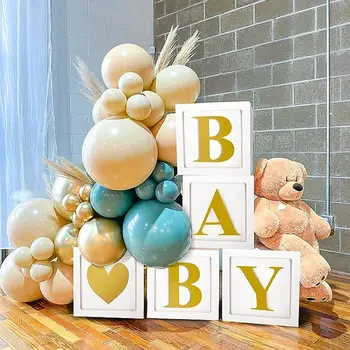 30 cm White Gold List Box Balón Baby Sprcha Vlastné Okno A-Z Dievča Narodeniny, Party Dekorácie Deti, Svadby, Narodeniny Balón urob si sám