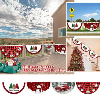 Vianočné Vonkajší Ventilátor Vlajky Zástavy Veselé Vianočné Dekorácie Pre Domov Vianočné Ozdoby 2024 Nový Rok Q6B6