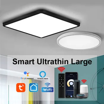 LED Stropné Svietidlá Ultratenké Smart Wifi Tuya Alexa Aplikáciu Diaľkové Ovládanie Hlasom Stmievateľné Vnútorné Lampy, Spálňa, Obývacia Izba Kuchyňa
