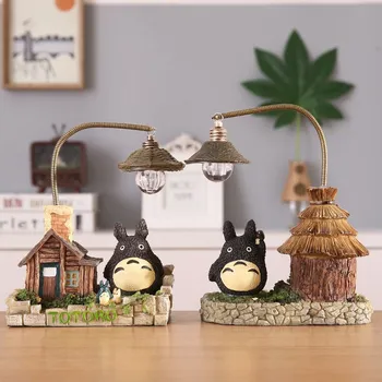 Japonsko, Anime 2 Roztomilý Štýl Totoro Led Nočné Svetlo Akcie Obrázok Hračky Živice Zvieratá, Stolná Lampa, Spálne, Nočné Osvetlenie, Dekorácie