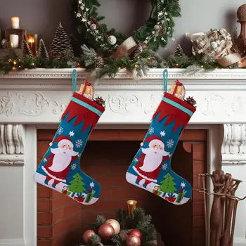 Cukrovinky, Čokoláda Držiteľov Vianočný Večierok Prospech Tašky Slávnostné Modrá Starý Muž Dizajn Vianočné Pančuchy Dekorácie Darček Ponožky