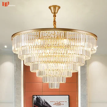 HD Moderné Luxusné Krištáľový Luster lampara люстра American Hotel Villa Lobby LED Svetlo Pre Živé Jedáleň Osvetlenie Kuchyne
