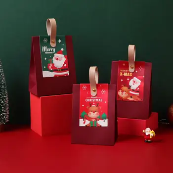 Vianočné Darčekové Krabice Santa Claus Candy Dragee Box Veselé Balenie 2024 Rok Tašky Vianoce, Vianoce, Nový Balenie Dodávok Darček H8T3
