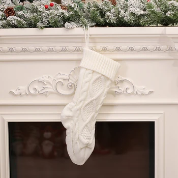 Vianočné Pančuchy Krásne Vianočné Pančuchy Pletené Ponožky Santa Candy Darčeková Taška Strom Vešiak Dekor