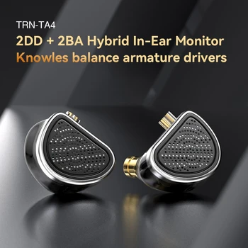 In-Ear Slúchadlá TRN TA4 2BA+2DD Knowles Hybrid Káblové Slúchadlá HiFi Bass Sound Headset High Fidelity Slúchadlá pre Smartphony/PC