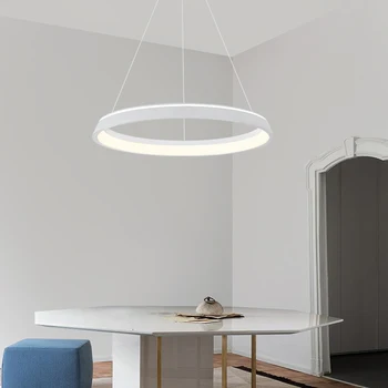 Prívesok Lampa Led Umenie Luster Svetlo Obývacia Izba Dekor Nordic Hliníkový Krúžok Modernej Jedálne, Spálne, Krytý Hanghing