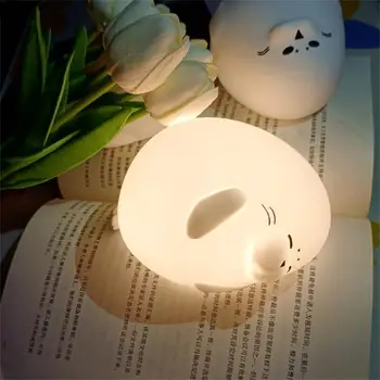 LED Nočné Svetlo Roztomilý 2colors Tesnenie Silikónové USB Stolové Lampy, Ochrana Očí Krytý Spálňa Posteli Dekorácie Deti Darček