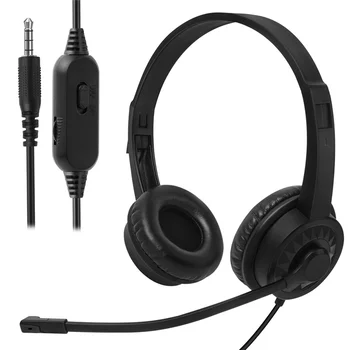 Káblové Slúchadlá s Mikrofónom pre PC a PS4 Xbox Herné Music Headset Počítač 3,5 mm Na Ucho Call Centrum Dopravnej Kancelárii Headset