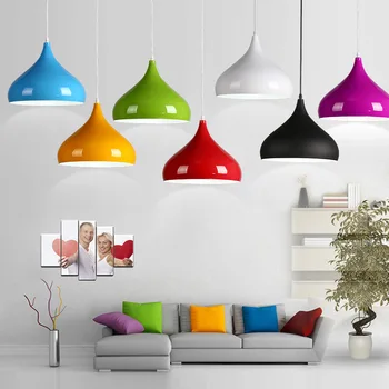 24 cm Moderný minimalistický kreatívny a individuálny dekoračné lustre farebné jedálenský stôl lampy kaviareň lustre