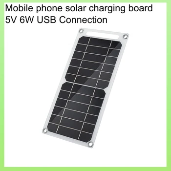 5V 6W Solárny Panel, USB Pripojenie, Vonkajší Telefón Nabíjačka Turistika Batoh Nabíjanie Batérie Zariadenia s Napätím Radič