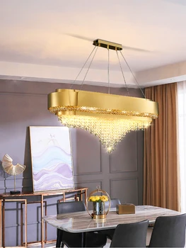 2023 Moderná Obývacia Izba Art Design Krištáľový Luster Domáce Dekorácie Crystal Golden Prívesok Lampa Luxusné Jedáleň Luster