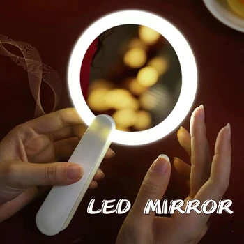Zrkadlo na líčenie so Svetlami, Prenosný Mini Led Svetlo Zrkadlo 4pcs Batérie Powered sa zabránilo pohybu jednotlivých častí tvoria Osvetlenie Magnetický Spínač