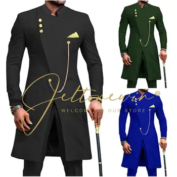 2023 Módne Afriky Dizajn Slim Fit Muži Obleky Pre Svadby Ženích Tuxedos Black Ženích, Ktorý Najlepšie Vyhovuje Muž Prom Party Sako
