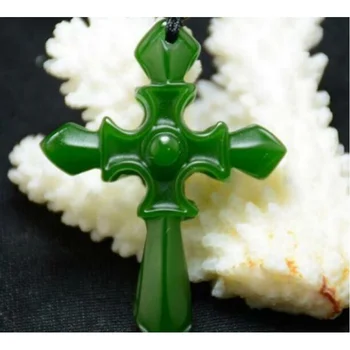 Prírodné Green Jade Šperky Jaspis Nové Kríži Ježiš Náhrdelník S Príveskom, Socha