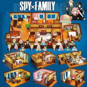 745 Klasické Karikatúry Stavebné Bloky Spy X Rodiny Educationa DIY Hračka Lloyd Arnia Anime Aukcie Údaje Brinquedos Pre Deti, Darčeky