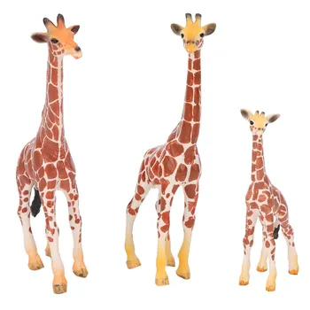 3ks Žirafa Model voľne Žijúcich Zvierat Hračky Figúrky, PVC Voľne žijúcich živočíchov Model Kognitívnej Vzdelávacie Hračky Pre Deti Darček Domova