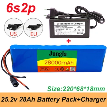 Batterie lítium 6S2P 25.2 V 28Ah 18650 de haute qualité 24V 28000mah avec BMS booster de velo électrique + chargeur