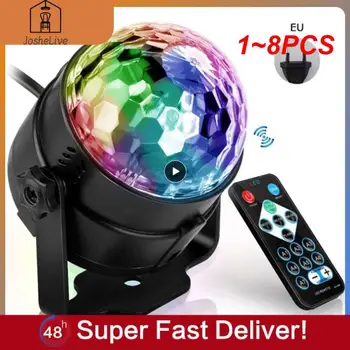 1~8PCS Farby Strobe Light Aktivované Zvukom Fáze s Diaľkovým ovládaním Disco Ball Svietidlá pre Domácnosti Izba Strán Deti Narodeniny