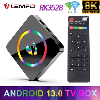 LEMFO T1 Android 13 TV Box Dual WIFI RK3528 Podporu 8K Media Player BT4.0 Android 13.0 4G 32 G 64 G Dual Wifi PK Android 12 6K 4K