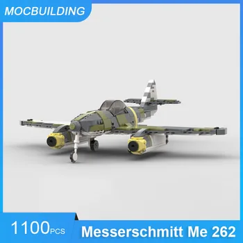 MOC Stavebné Bloky Messerschmitt Me 262 Stíhacie Lietadlo Bombardér Model Vojenskej Dopravy Vzdelávacích Hračiek, Darčekov 1100PCS
