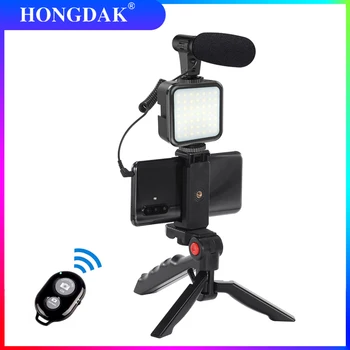 HONGDAK Vlogging Auta Video Streľba Zariadenia s Statív Bluetooth Ovládanie pre SLR Fotoaparát Smartphone Youtube Nastaviť