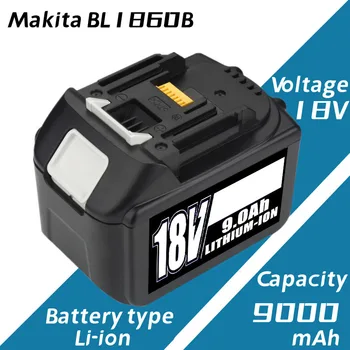 BL1860B 18V 9Ah Nabíjateľná Batéria 9000mah Lítium-iónová Batéria Náhradná Batéria pre MAKITA BL1880 BL1860 BL1850 BL1860B L70