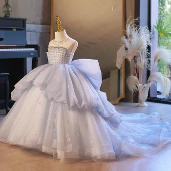 Ashely Alsa Childeren je Sprievod Šaty 2023 Model Chodiť Zobraziť Princezná Dievčatká Klavír Výkon Šaty Dievča Svadobné Party Šaty
