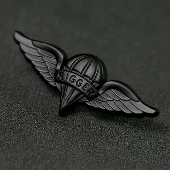 Vzdušné Montér Skok Krídlo Odznak Insígnie US Army Padák Kolík ČIERNEJ FARBY s NÍZKOU UZNANIE Svetové vojenské Obchod