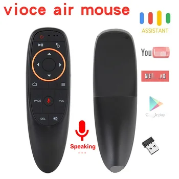 G10 G10S Pro Air Mouse 2.4 G Bezdrôtový Gyroskop, IČ Vzdelávania Hlas Diaľkové Ovládanie pre Android TV Box HK1 H96 Max X96 Mini